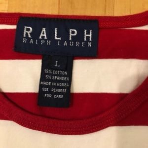 Ralph Lauren Stretch striped tee red & White